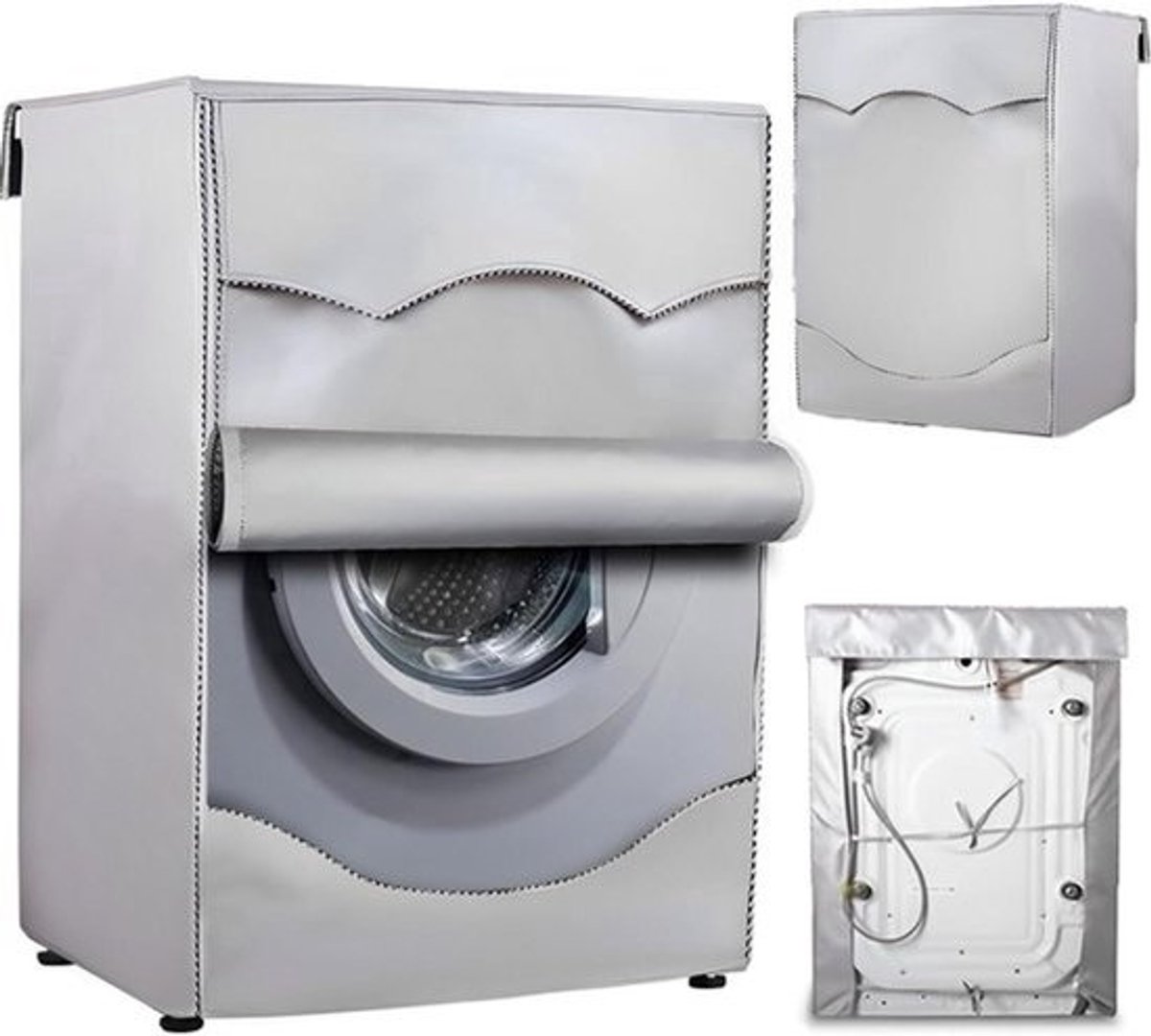 Waterdichte outdoor wasmachineafdekking met zonwering - Zilver, 60 x 60 x 85 cm