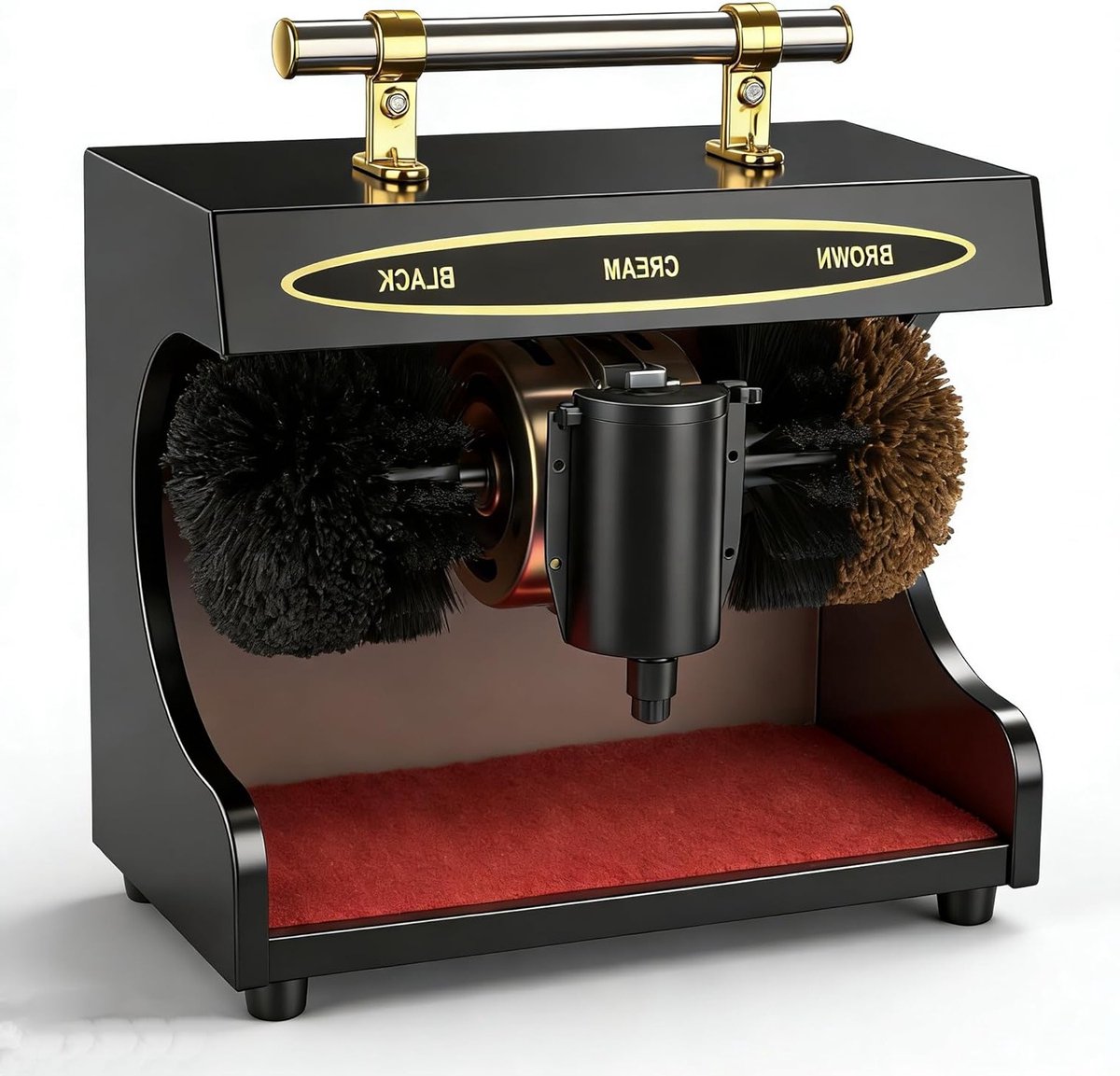 Volledig automatische schoenpoetsmachine met 2 borstels, schoencrème dispenser en elektrische reinigingsborstel voor een perfecte glans