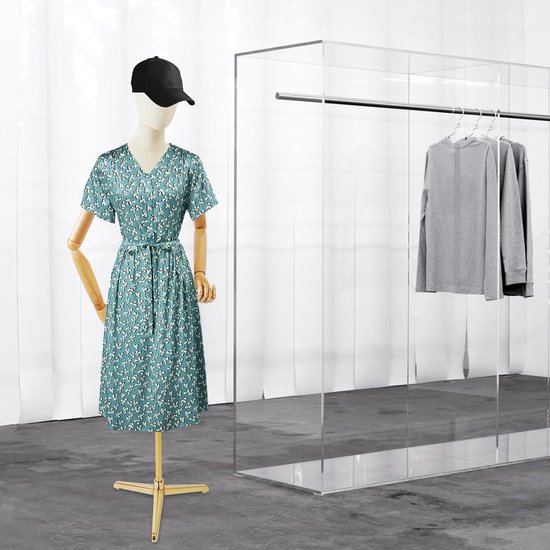 Dames Etalagepop Bovenlichaam - Mannequin Vrouwelijk - Kleding Presentatie - Verstelbare Hoogte Flexibele Armen - 92cm Model 65-120cm Hoogte - Goud — afbeelding 3