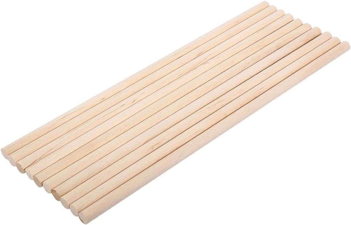10 stuks 30 cm lange DIY houten handwerkstokken voor knutselen en modelbouw (8MM*30CM)