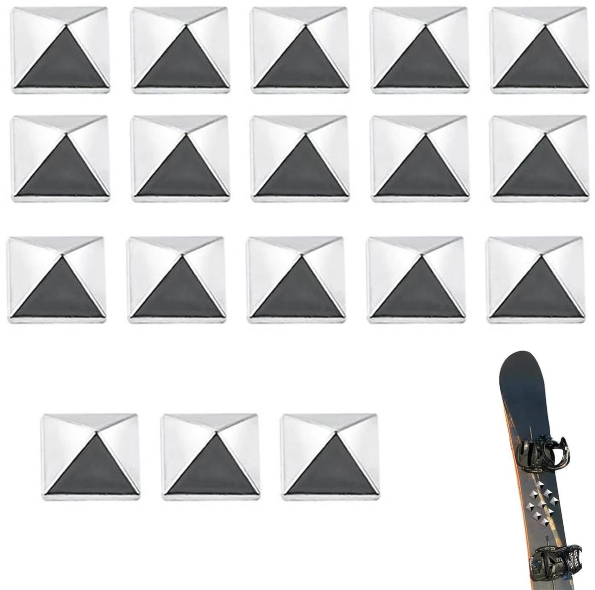 Dailygoods- Snowboardpad 18-delig - Antislip Piramidepad - Zelfklevend - Zink/IJzer - Duurzaam - Voor optimale grip - Antislipmat
