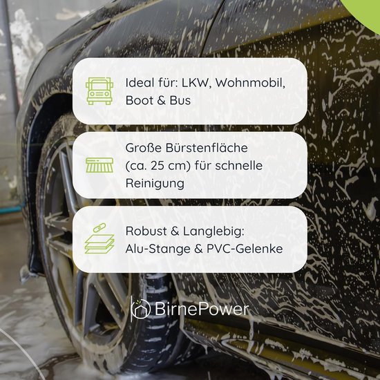 Wasborstel Auto - Telescoopborstel - Voertuigen Reinigen - Met Wateraansluiting - 110 cm - Aluminium — afbeelding 3
