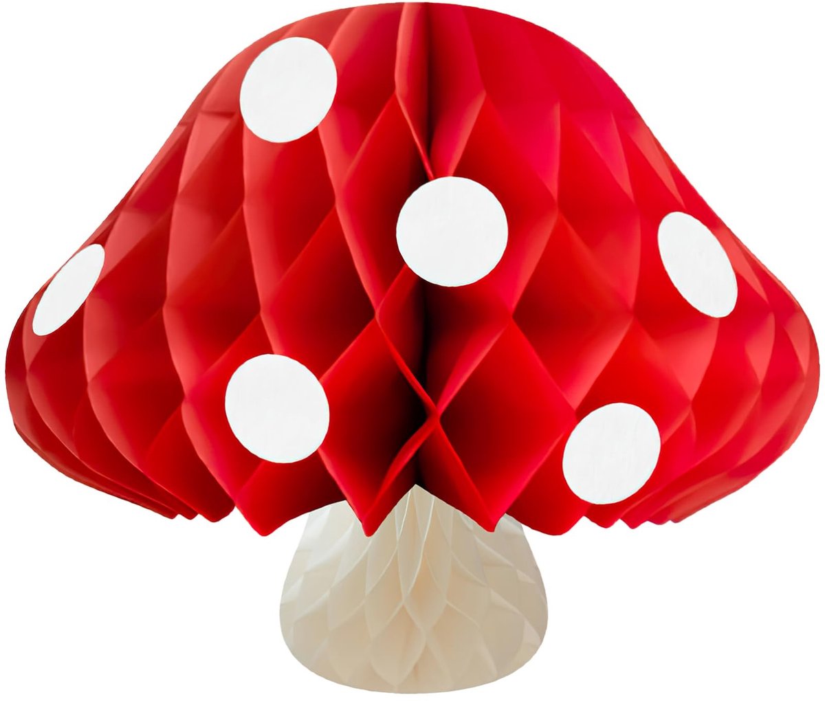 Dailygoods- Honingraatbal - Feestdecoratie - Paddenstoeldecoratie - Karton - 30x30x30 cm - Rood Ornament - Decoratie voor Bruiloft
