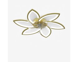 Plafondventilator met verlichting en afstandsbediening, 66W LED, 4600 lumen, dimbaar, 6 snelheden, 78 cm- Goud.