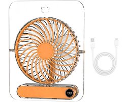Opvouwbare USB Tafelventilator - 199 Standen - Transparant - Voor Reizen en Buiten