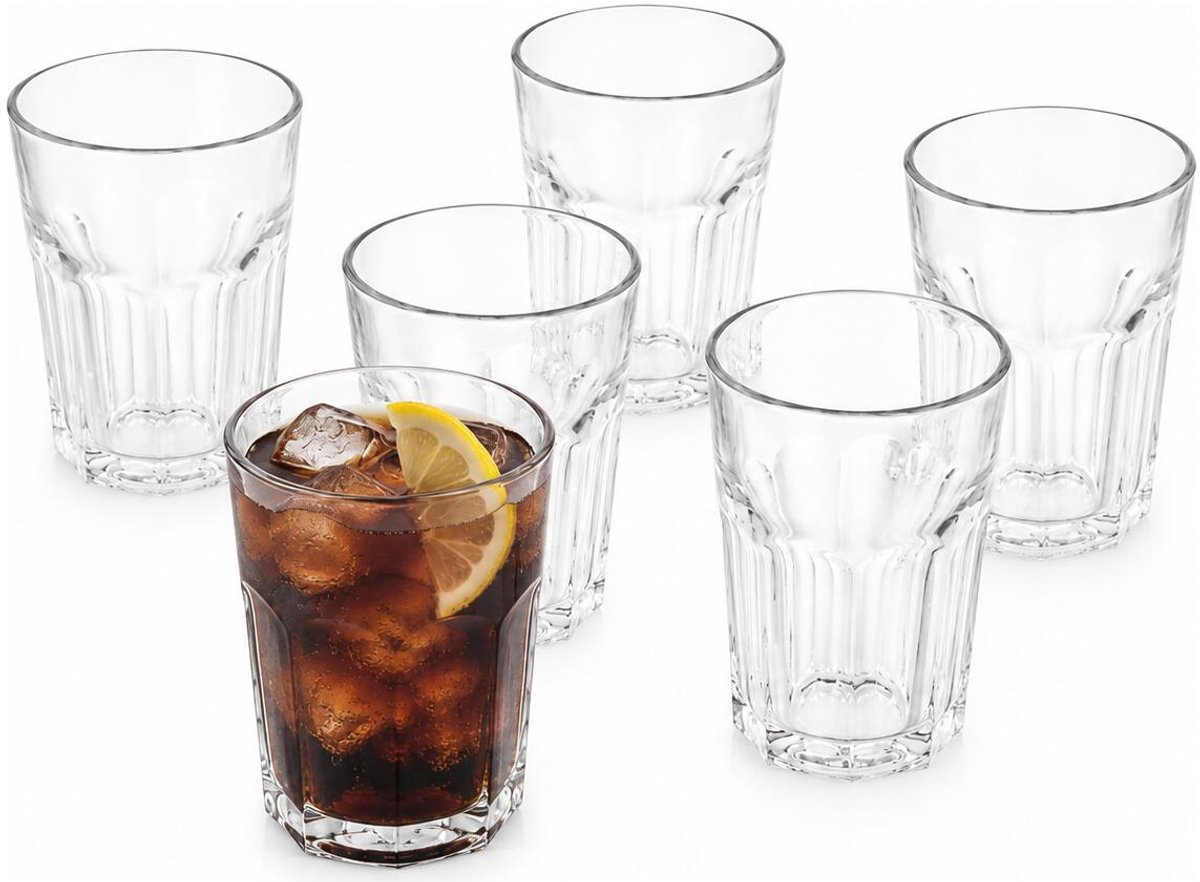 Vivalto Drinkglazen Vidrio - 6x stuks - 360 ml - transparant - glas - waterglazen - stapelbaar