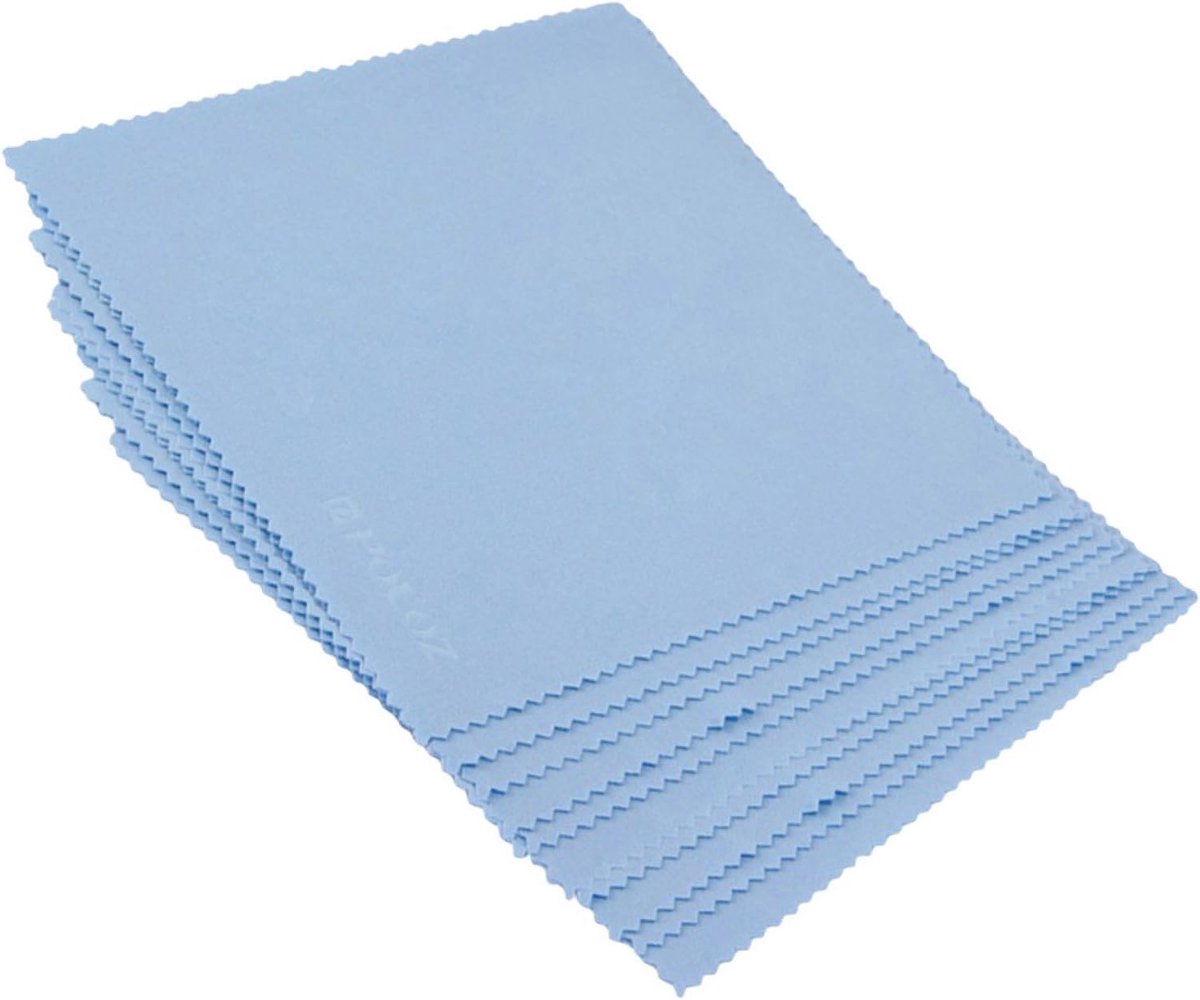 Microvezeldoeken voor het schoonmaken van brillen, camera's en mobiele telefoons - 50 stuks in blauw