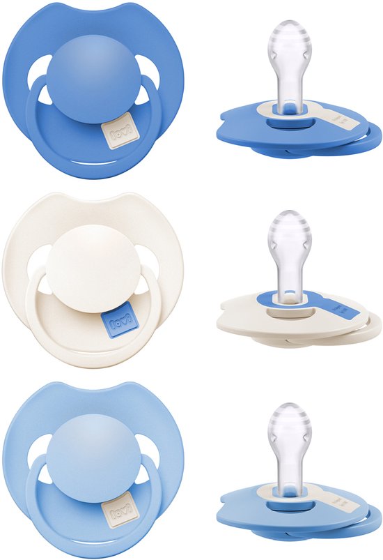 Difrax LOVI Dynamische Prime Fopspeen - 0 tot 6 Maanden - Blauw - 3 Stuks van Difrax LOVI — afbeelding 2