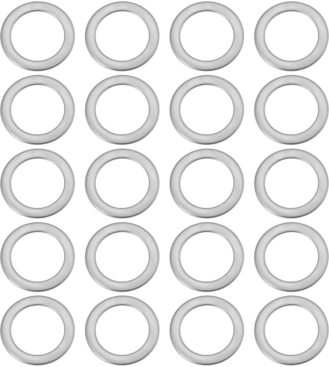 Dailygoods - Set van 20 Fietspedaal Spacer van Roestvrijstaal 14x20x0.5mm