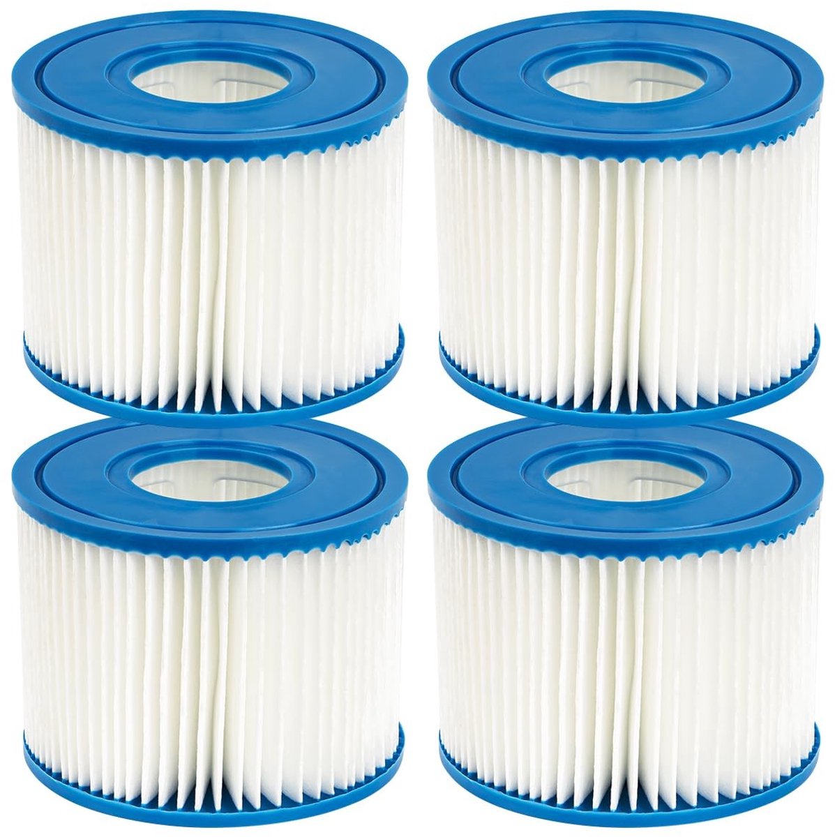 Dailygoods- Zwembadfilters Set van 4 - Intex PureSpa type S1 - Bestway type VII 58283E - Cartridge voor 29001E - Eenvoudig te reinigen - Hoogwaardige materiaalmix - Filterpatroon