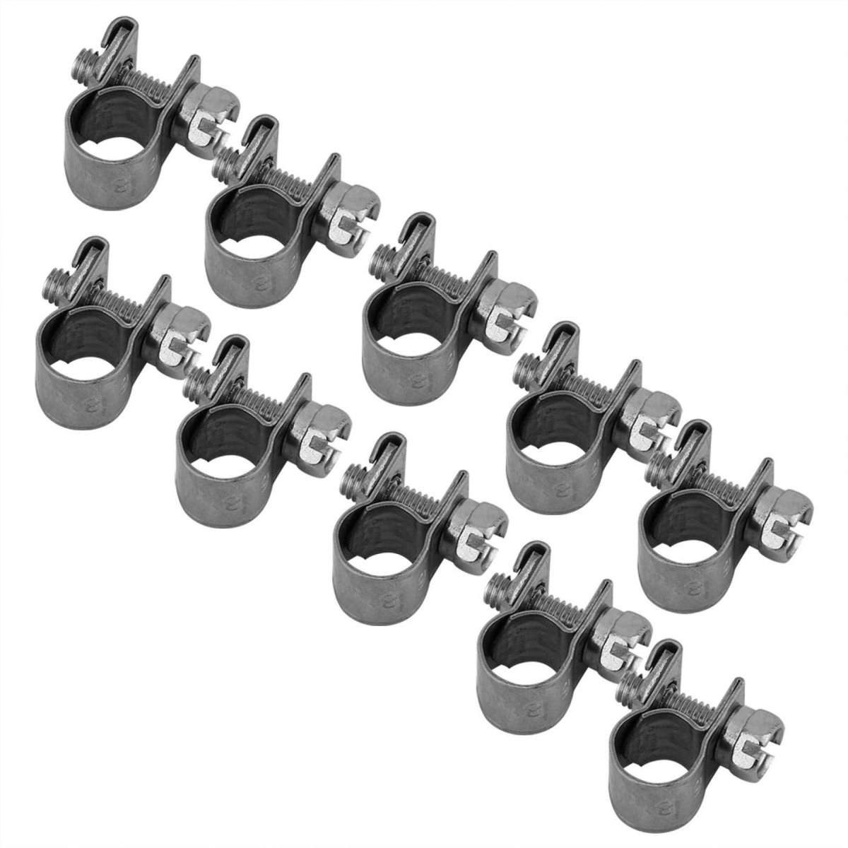 Dailygoods- Slangklem 8pcs 6-18mm - RVS Slangklemmen - Slangklem Assortiment - Slangklemmen Set - Slangklem met Beugel - Duurzaam en Waterdicht - Slangenklem