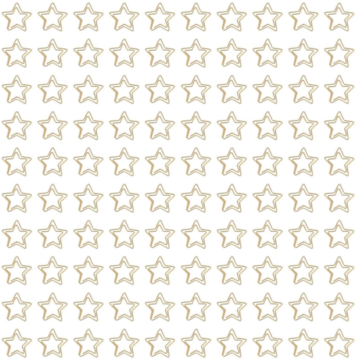 Dailygoods- Paperclips Gouden Ster - 100 Stuks - Kantoor Benodigdheden - Documentclassificatie - Antislipontwerp - Lichtgewicht Metaal - Multifunctioneel Gebruik - Kantoorbenodigdheden