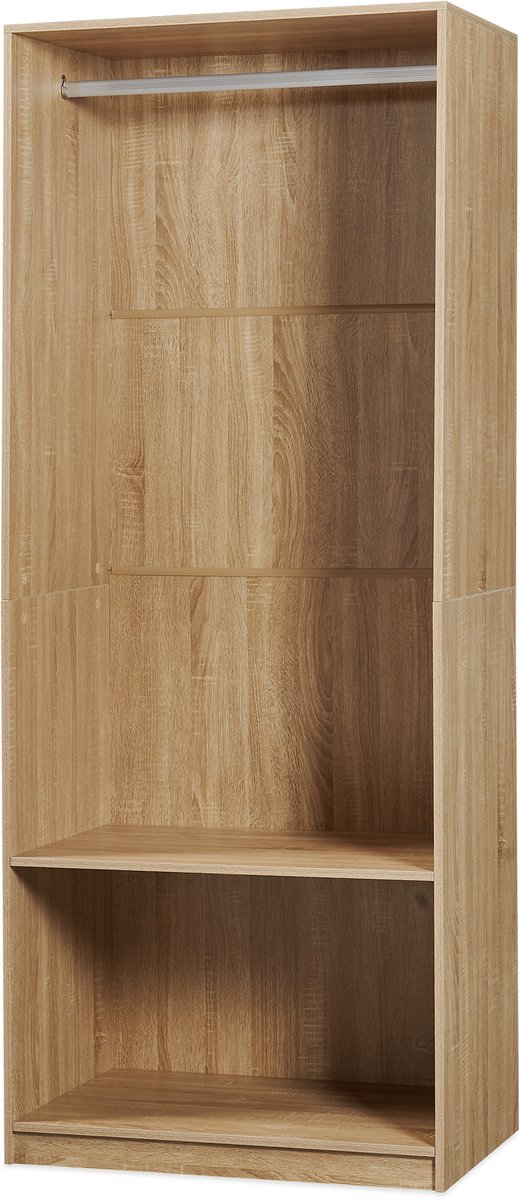 en.casa Open kledingkast Vippsaki 80x50x200 cm eikenkleurig [en.casa]