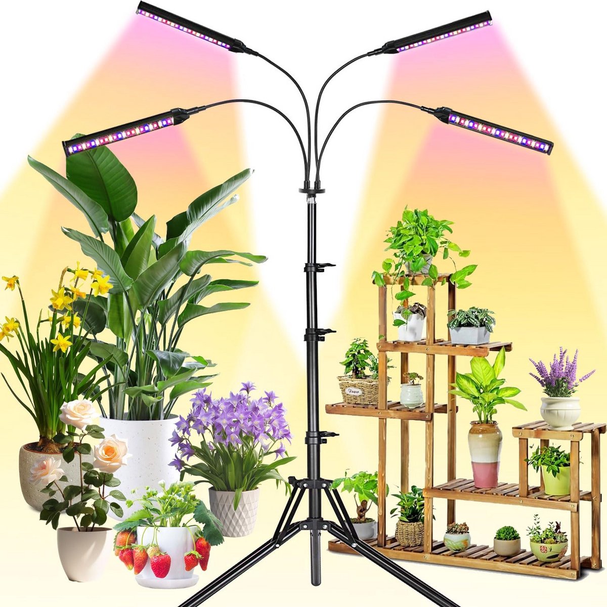 Plant Lamp - Kweeklamp Groeilamp - Binnenplanten Verzorgen - Volledig Spectrum - 160 LEDs - Warm Wit
