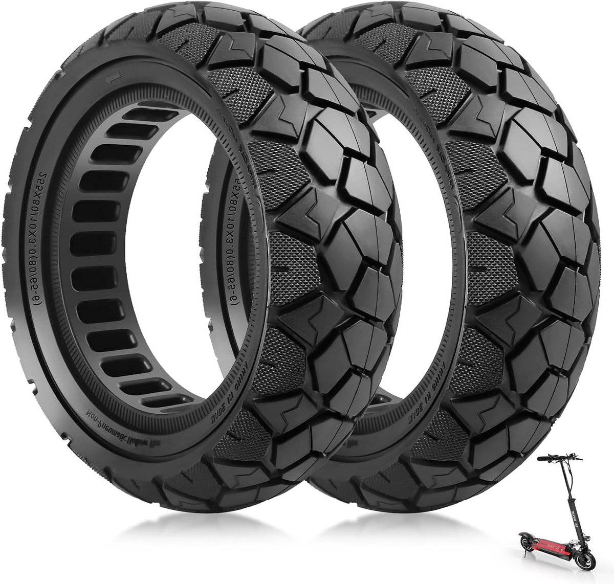 Hoogwaardige 10-Inch 255x80 Vervangbanden voor Elektrische Scooters - Geschikt voor Kugoo M4, Joyor Y8-S, Nanrobot D6+ en Kaabo Mantis (2 Stuks)