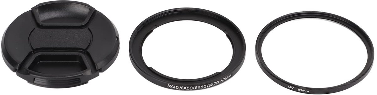 Dailygoods- UV Filter 67mm - Beschermende Filterring - Lensdopset - Voor SX40/SX50/SX60/SX70 - Verbeterde Kleurweergave - Inclusief Plastic Doos - Lensfilter
