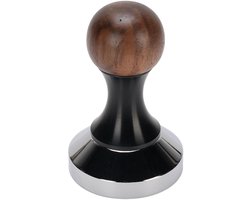 Dailygoods- Koffietamper Professionele Koffietamper - Walnoot Houten Handgreep - 304 Roestvrij Staal Basis - Plat Espresso Gereedschap - Eenvoudig Onderhoud - Koffiepers