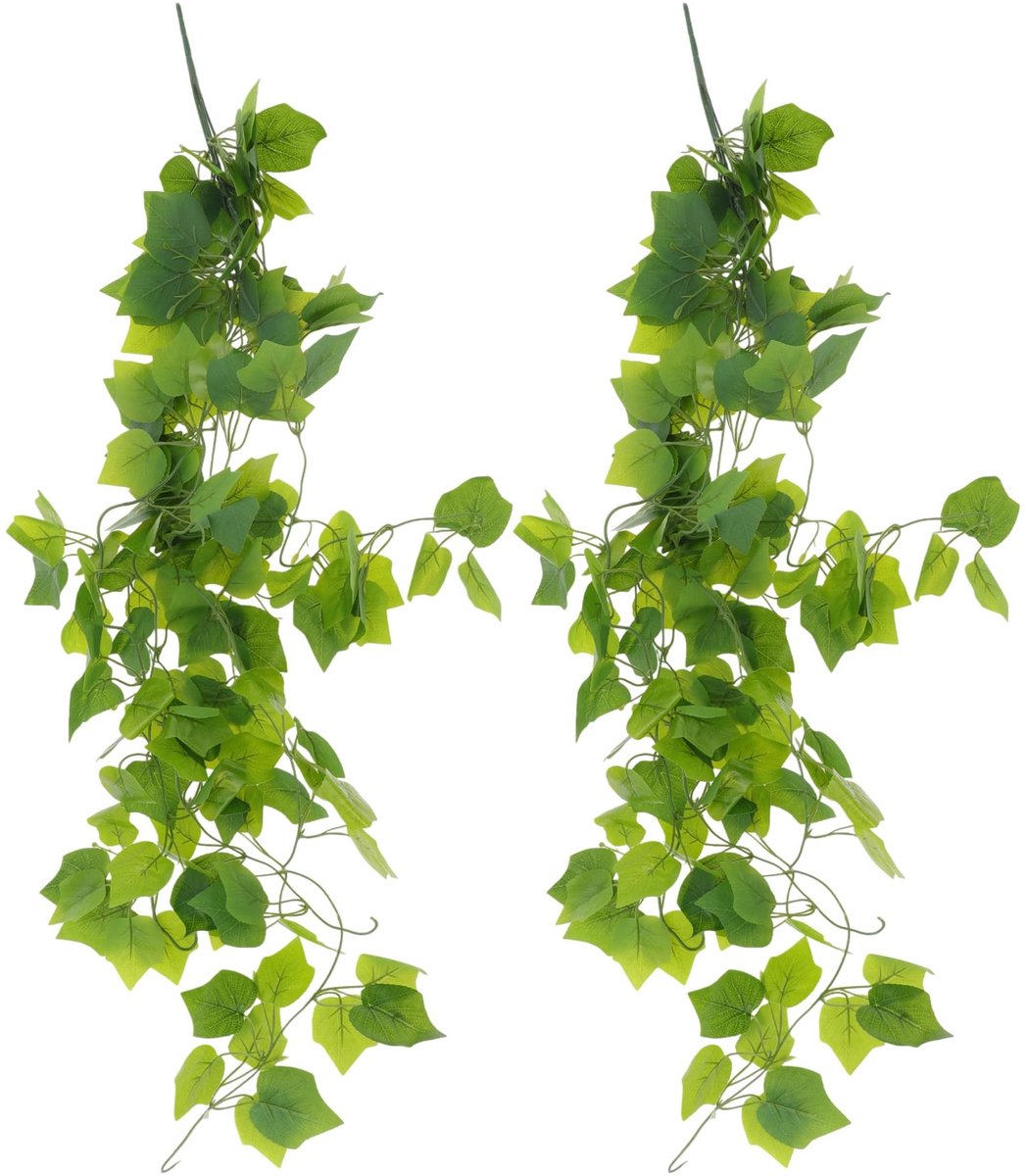 Dailygoods- Kunstplanten 105 cm - Kunsthangplanten - Kunstplanten voor binnen - Kunstplanten voor buiten - Decoratie - 2 stuks met 168 bladeren - Nepp
