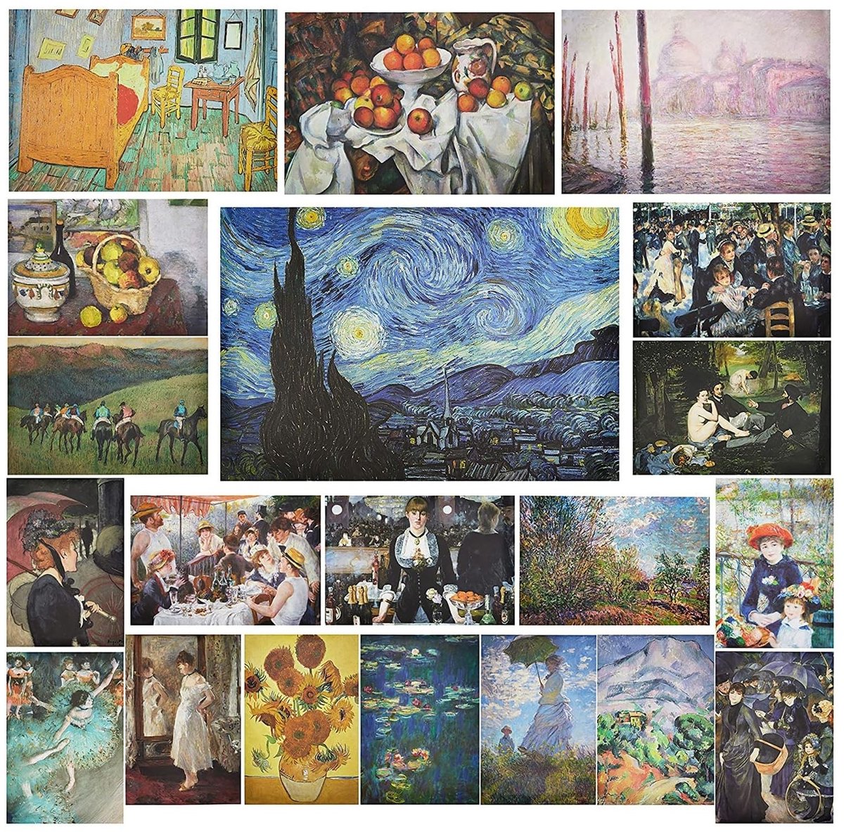 Dailygoods- Posters 33x47 cm - 20 Impressionistische Ontwerpen - Muurkunst - Kunstpapier - Matte Laminering - Tijdloos Design