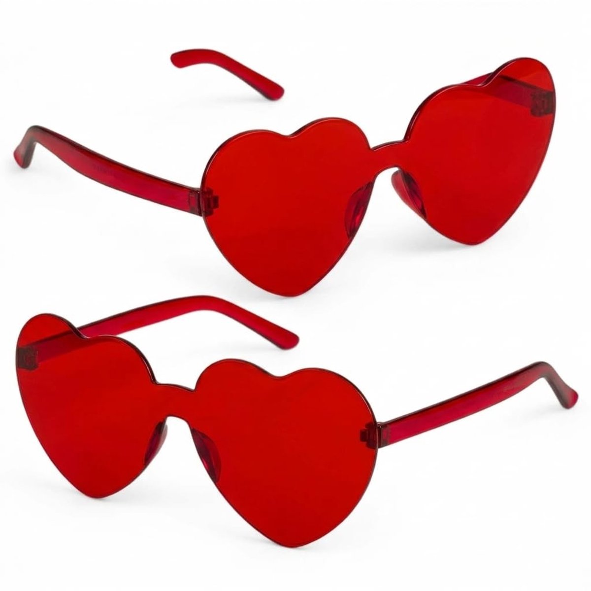 Dailygoods- Hartbrillen Set van 2 - Grappige Partybril - Retrobril - Feestbrillen Volwassenen - Lichtgewicht - Robuust Kunststof - Feestbril