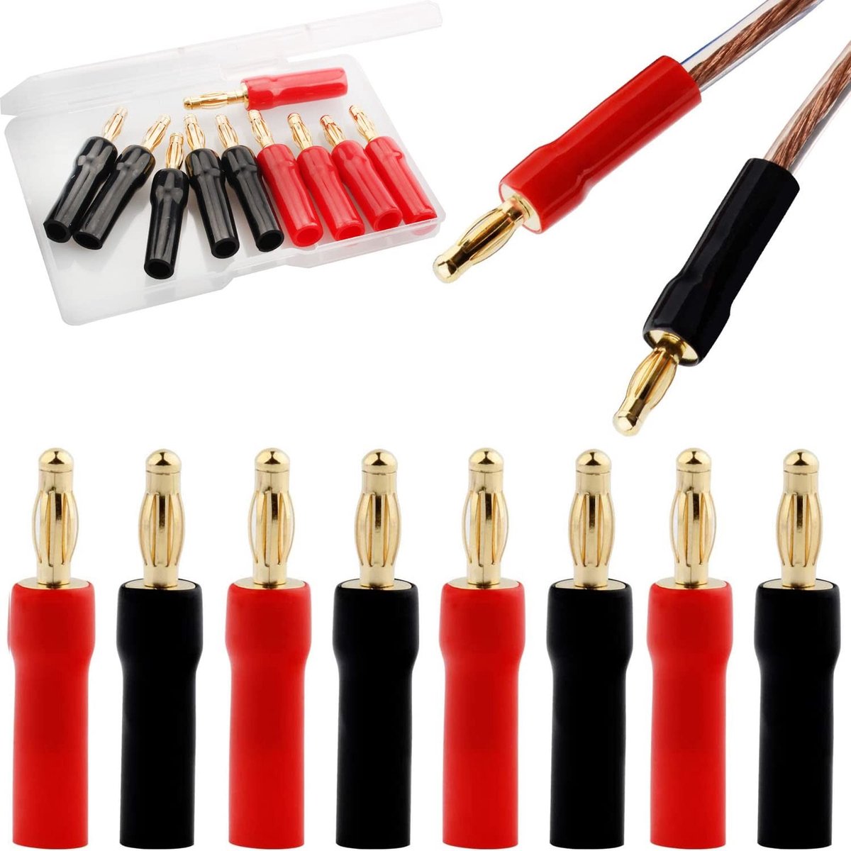 Dailygoods - 10pcs 4mm Goud Geplated Banana Plug Audio Kabel voor Speakers