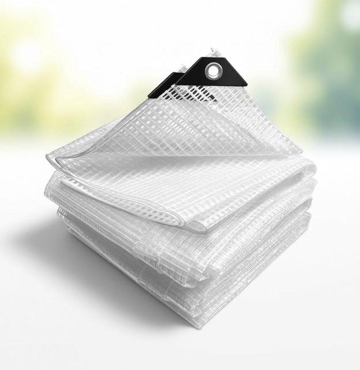 ElleMooi Dekzeil Polyethyleen 180 g/m² Waterdicht Extra Zwaar 2x3m Wit – Aluminium Ogen – UV-bestendig voor Zwembad Tuinmeubelen