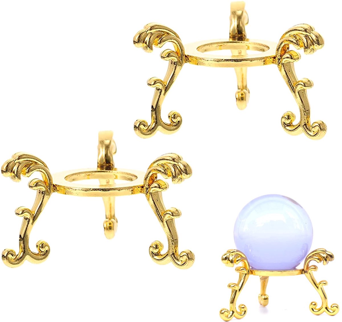 Dailygoods- Kristallen Bol Houder - Display Standaard - Metalen Basis - Voor Kristallen Di