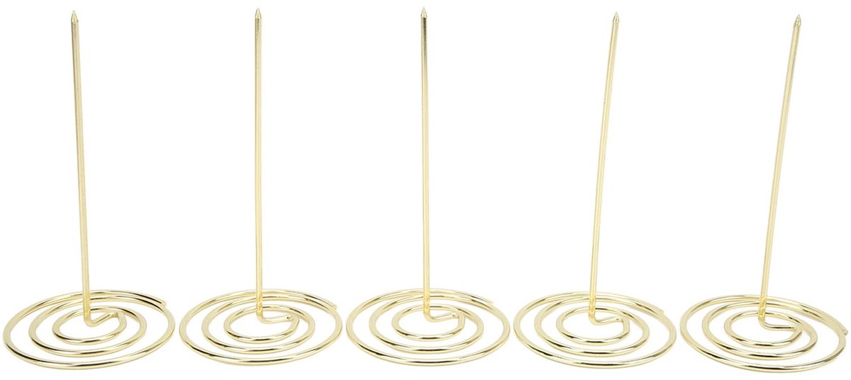 Dailygoods- Bureaubonhouder 5 Stuks - Controleer Spindel - Rubber/IJzer - 15,3 x 7,2 cm - Verwijderbaar Ontwerp - Duurzaam en Veilig - Bonhouder