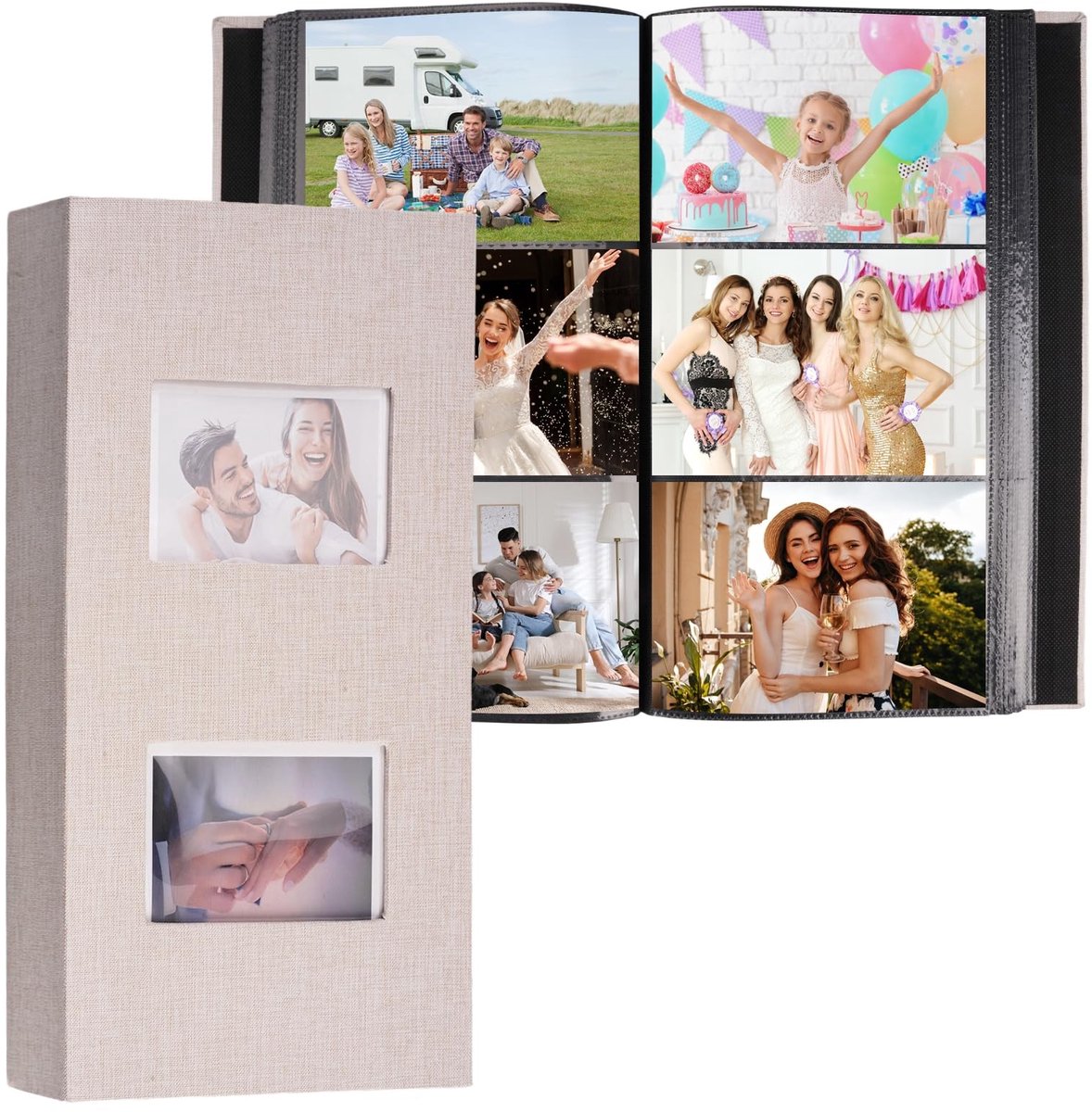 Dailygoods- Insteekalbum 10x15 cm - Linnen Omslag - 300 Foto's - Waterdicht - Stofdicht - Hoogwaardige Bescherming - Fotoboek