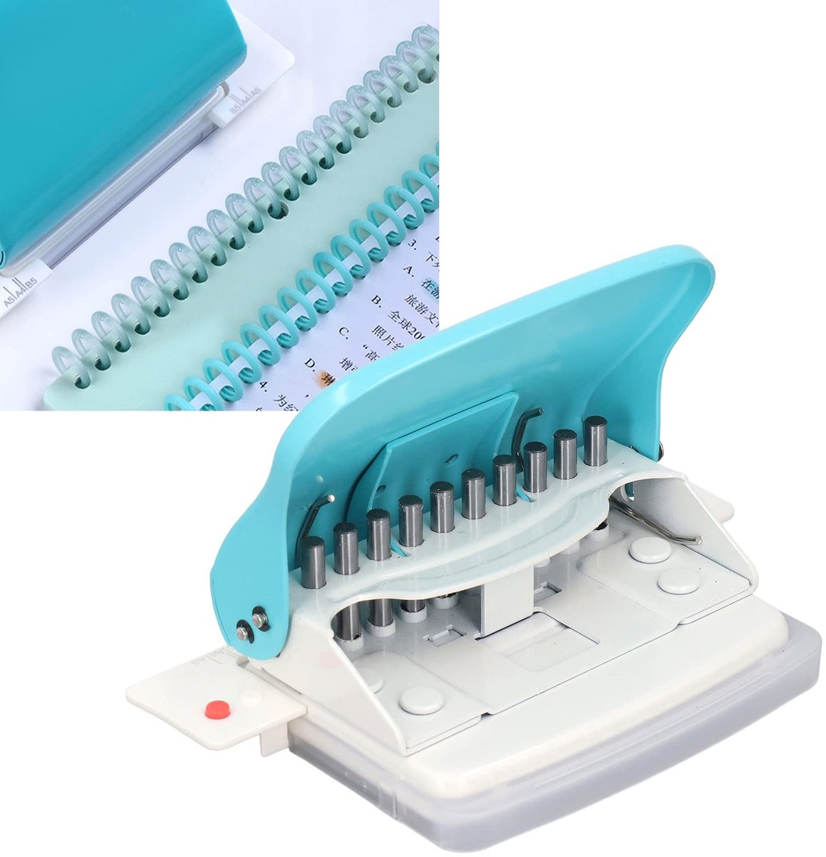 Dailygoods- Papierbindmachine Capaciteit van 10 Vellen - Spiraalbinder - Gatafstand 9,5 mm - Invoerdiepte 7 mm - Nauwkeurig Ponsen - Duurzaam en Antislip