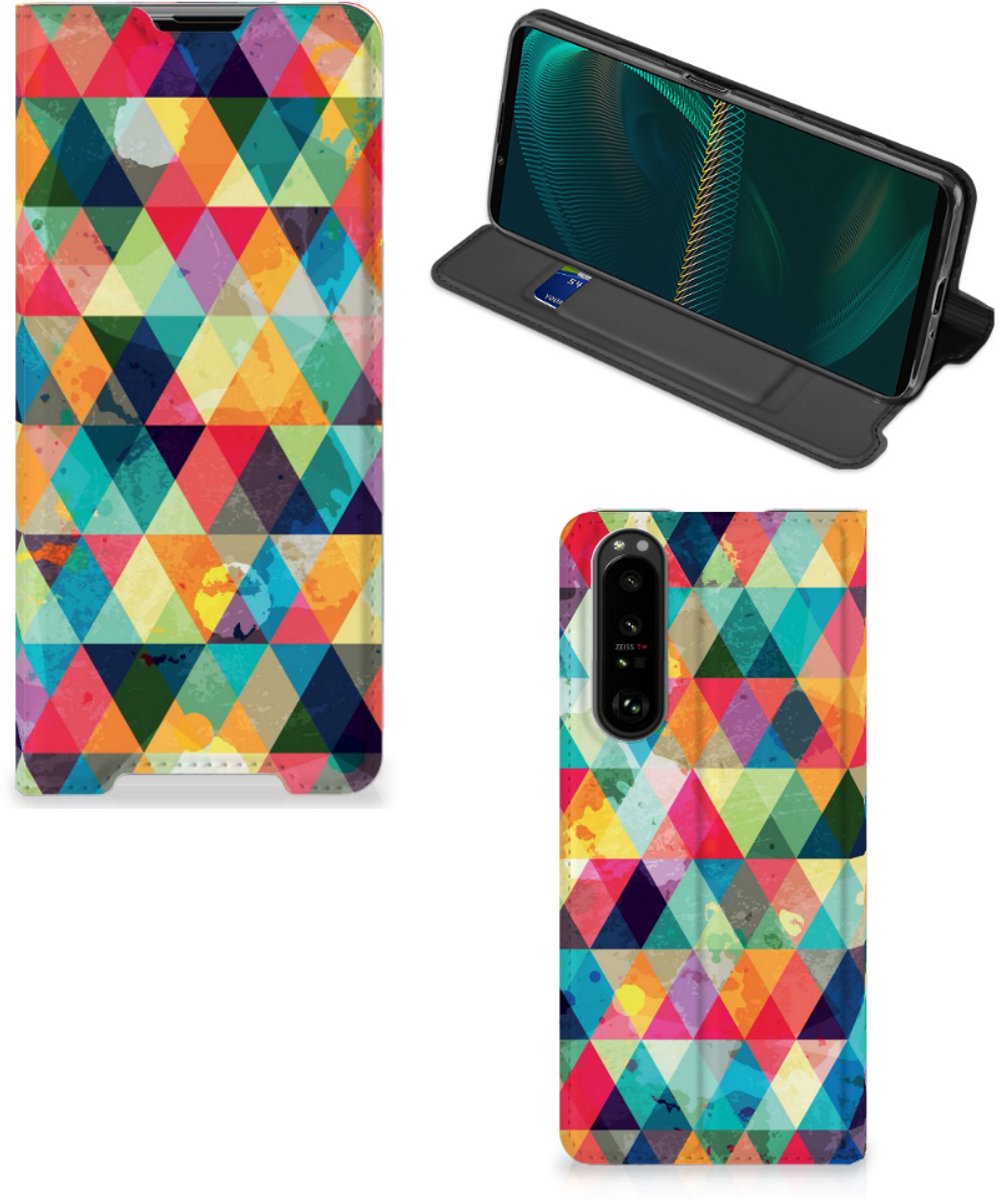 Sony Xperia 5 III Hoesje met Magneet Geruit