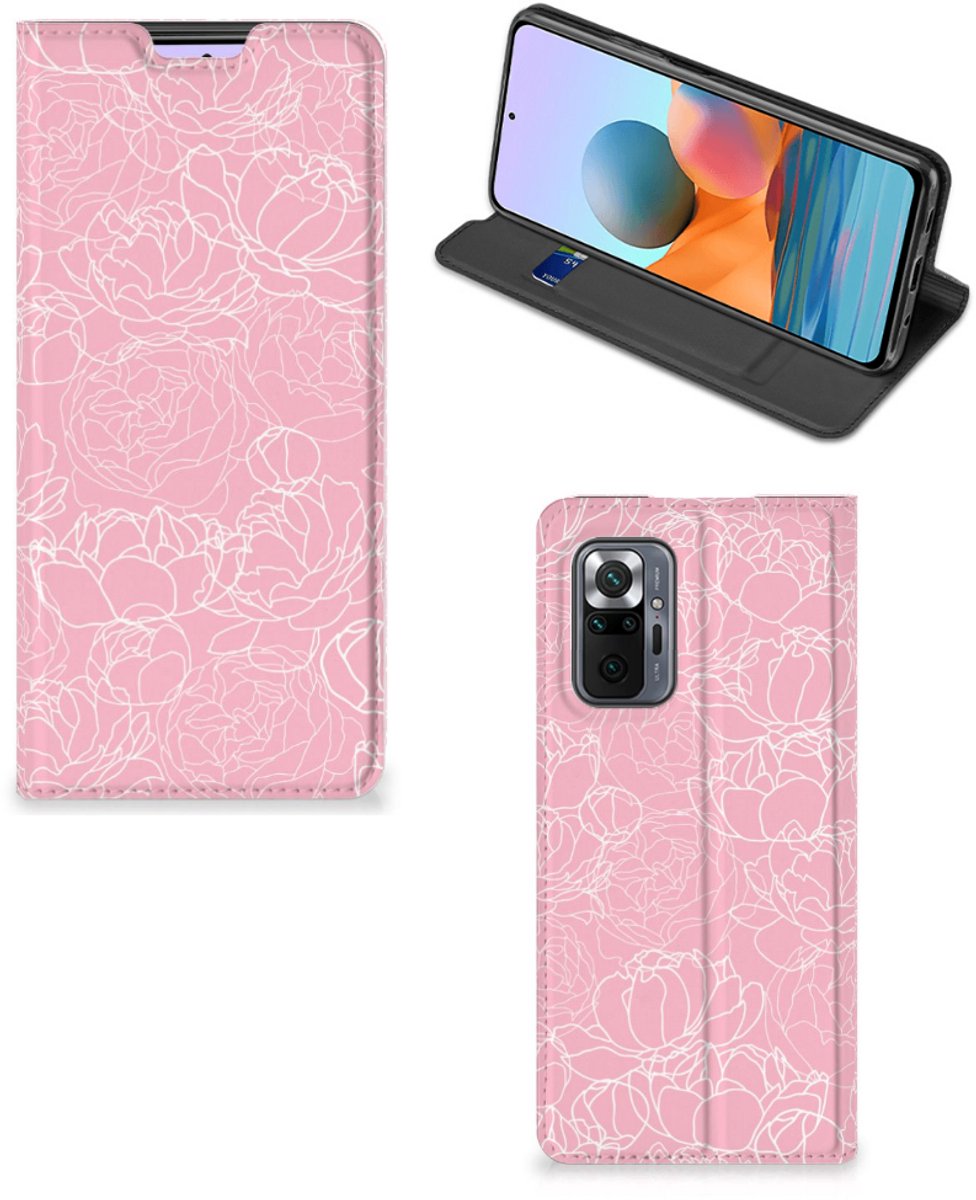 Xiaomi Redmi Note 10 Pro Smart Cover White Flowers