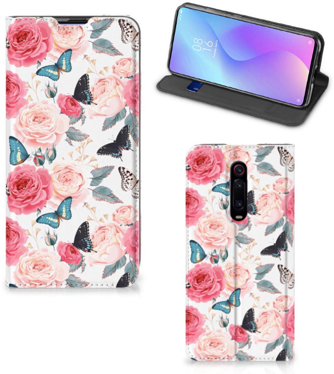 Xiaomi Redmi K20 Pro Smart Cover Butterfly Roses