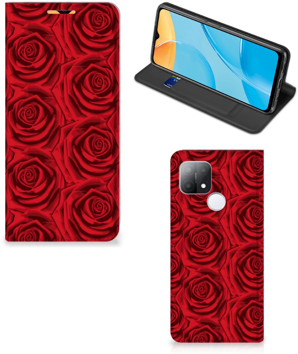 OPPO A15 Smart Cover Red Roses