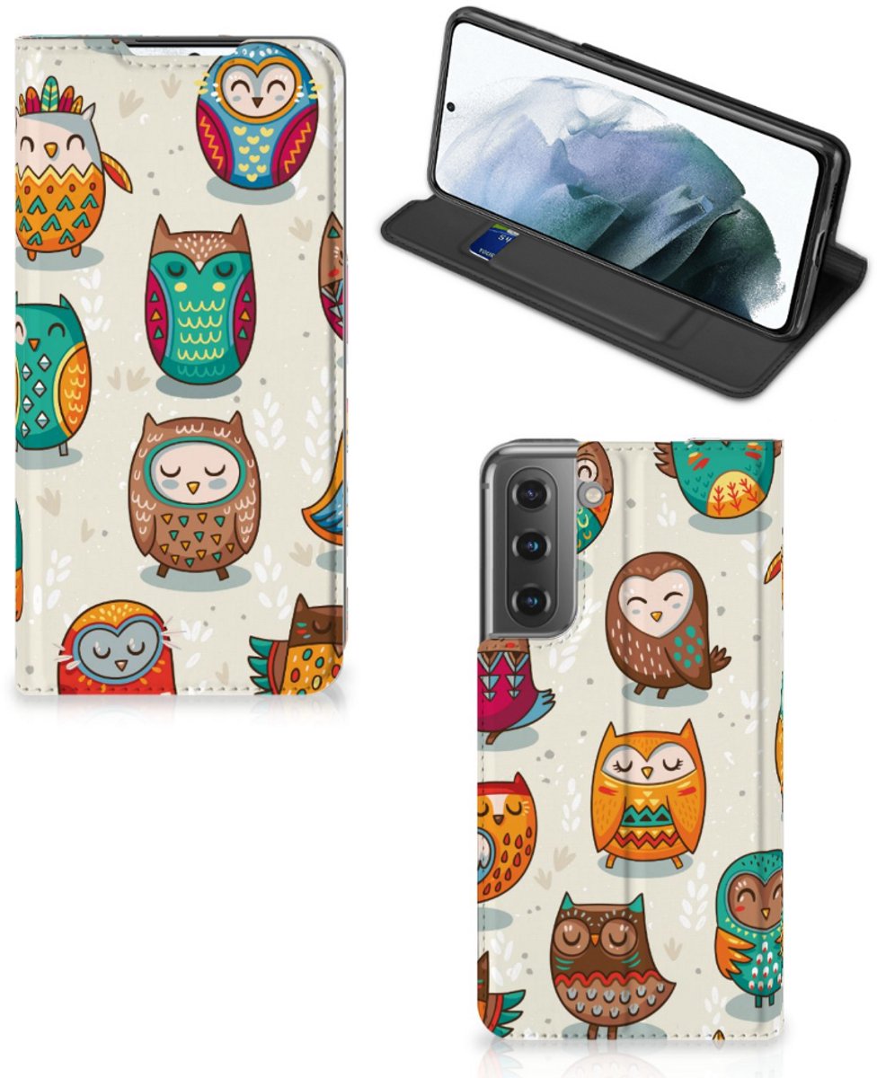 Samsung Galaxy S21 FE Hoesje maken Vrolijke Uilen