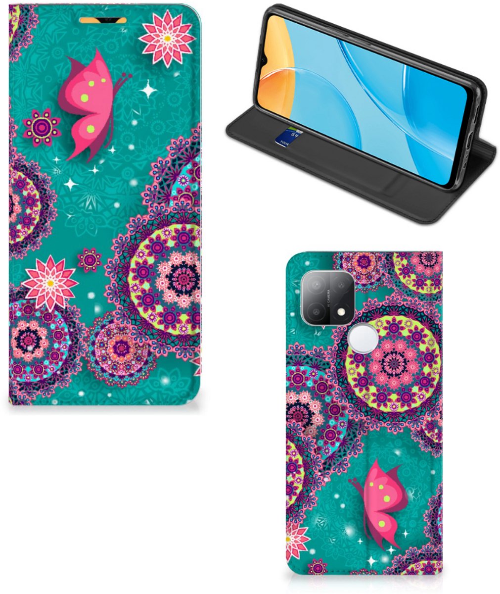 OPPO A15 Bookcase Cirkels en Vlinders