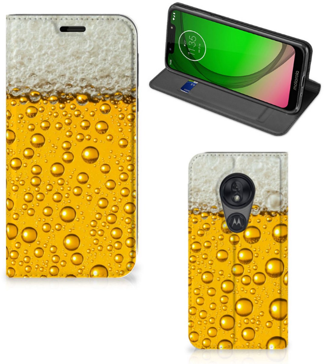 Motorola Moto G7 Play Flip Style Cover Bier