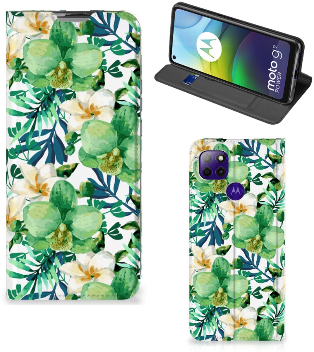 Motorola Moto G9 Power Smart Cover Orchidee Groen
