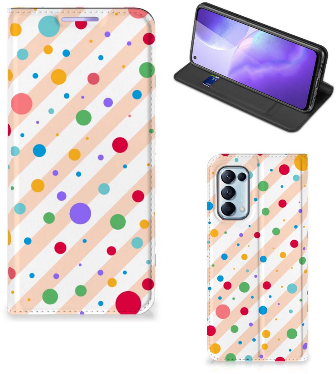 OPPO Find X3 Lite Hoesje met Magneet Dots