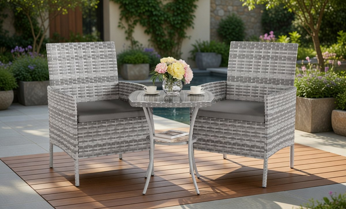 Luxe Loungeset – Weerbestendig – Grijs – Industrohome