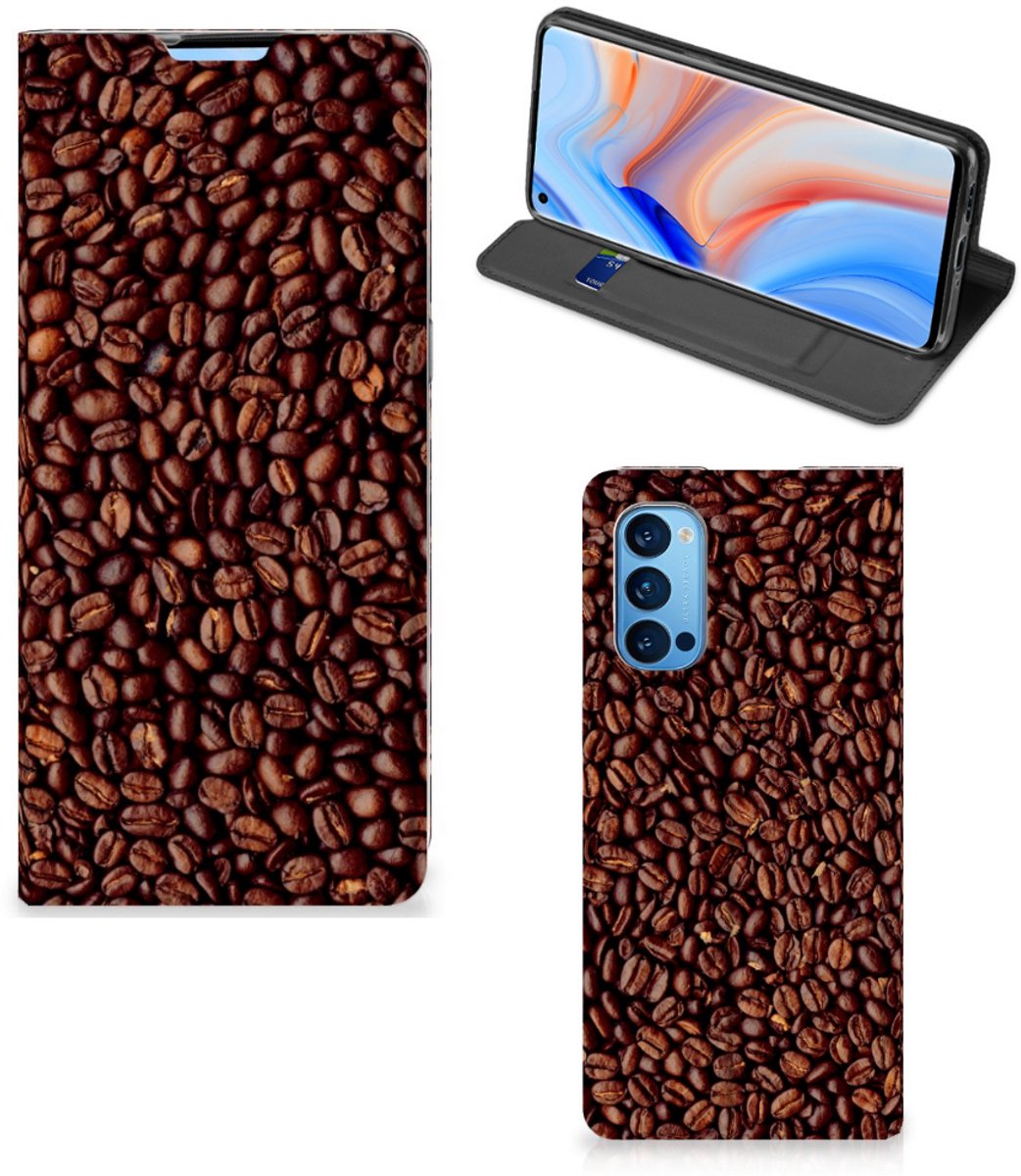 OPPO Reno4 Pro 5G Flip Style Cover Koffiebonen