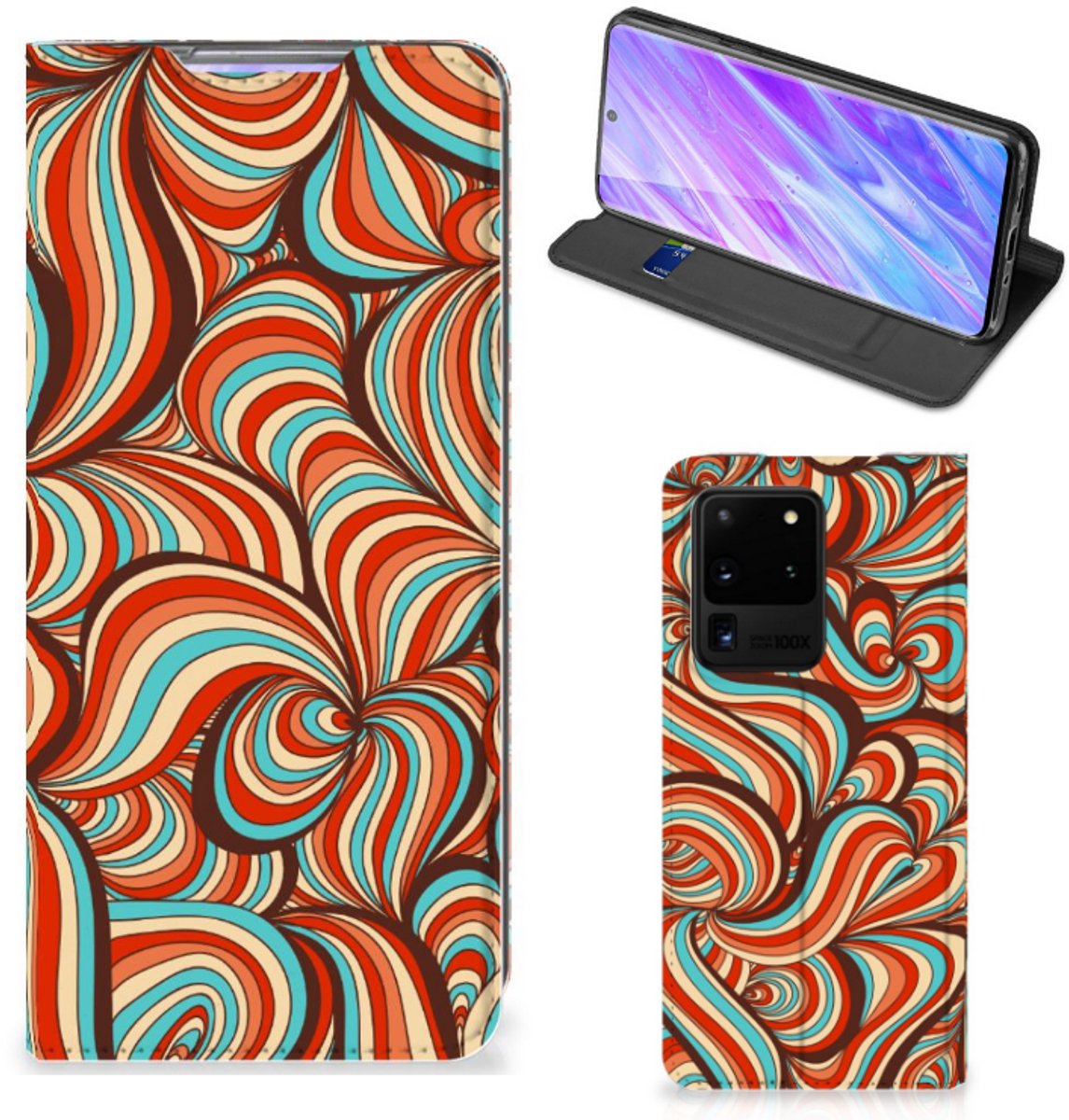 Standcase Hoesje voor Samsung Galaxy S20 Ultra Bookcase Retro