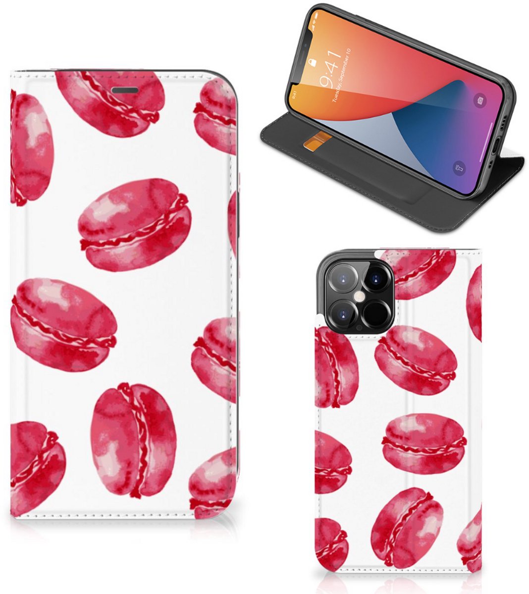 iPhone 12 Pro Max Flip Style Cover Pink Macarons