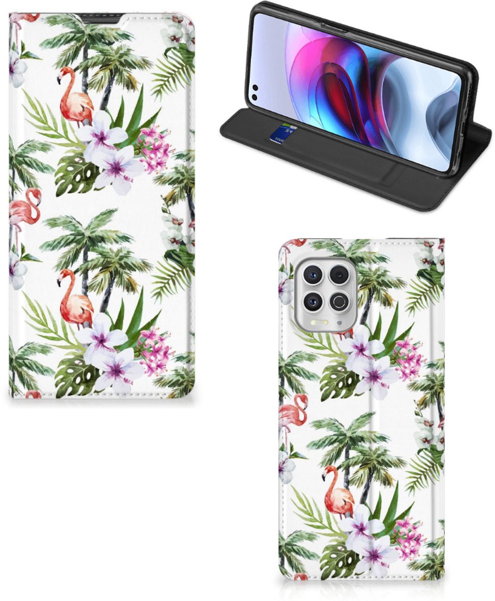 Motorola Moto G100 Hoesje maken Flamingo Palms