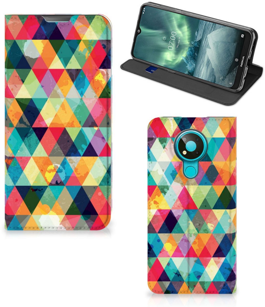 Standcase Hoesje voor Nokia 3.4 Hoesje met Magneet Geruit