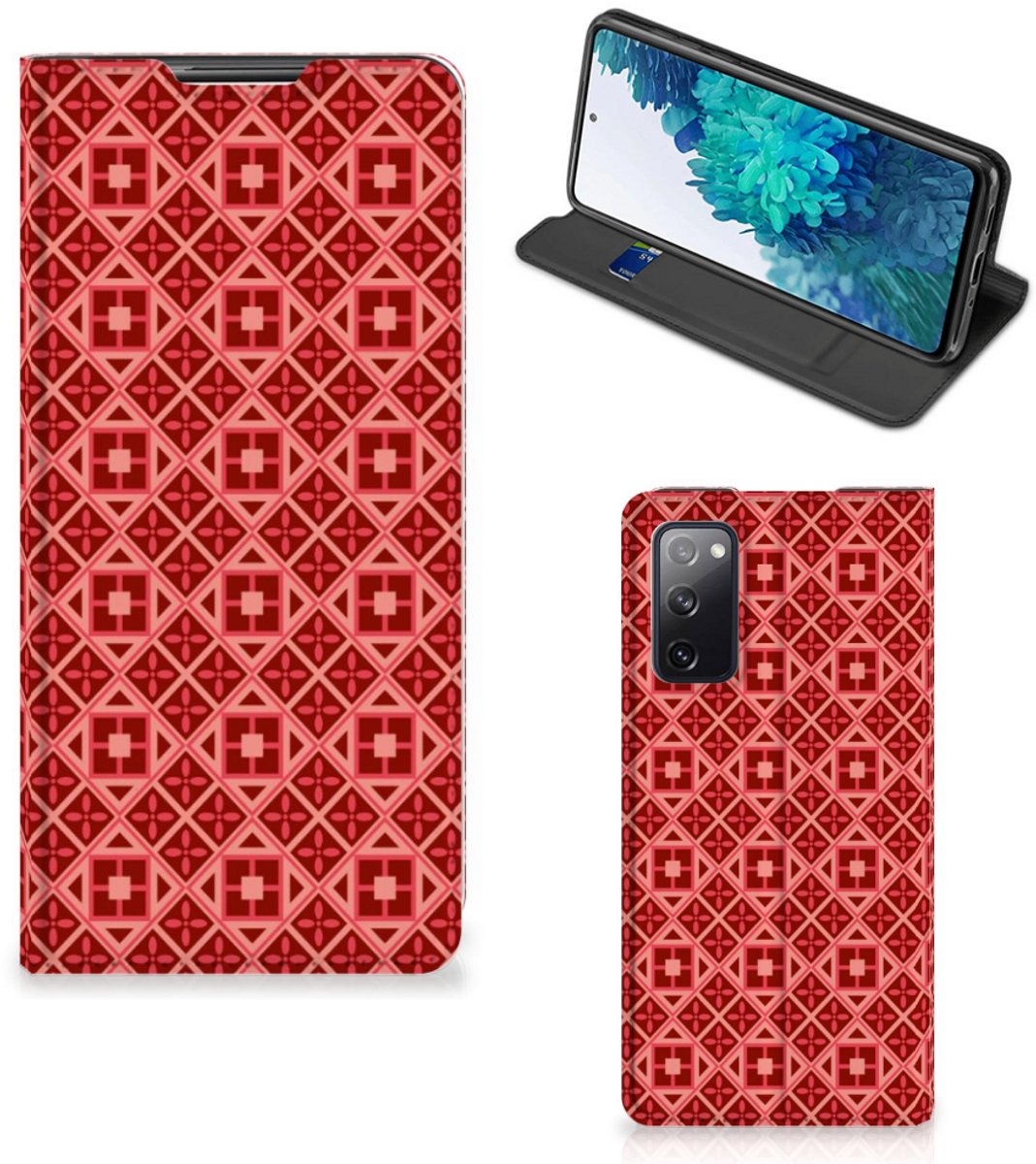 Samsung Galaxy S20 FE Hoesje met Magneet Batik Rood