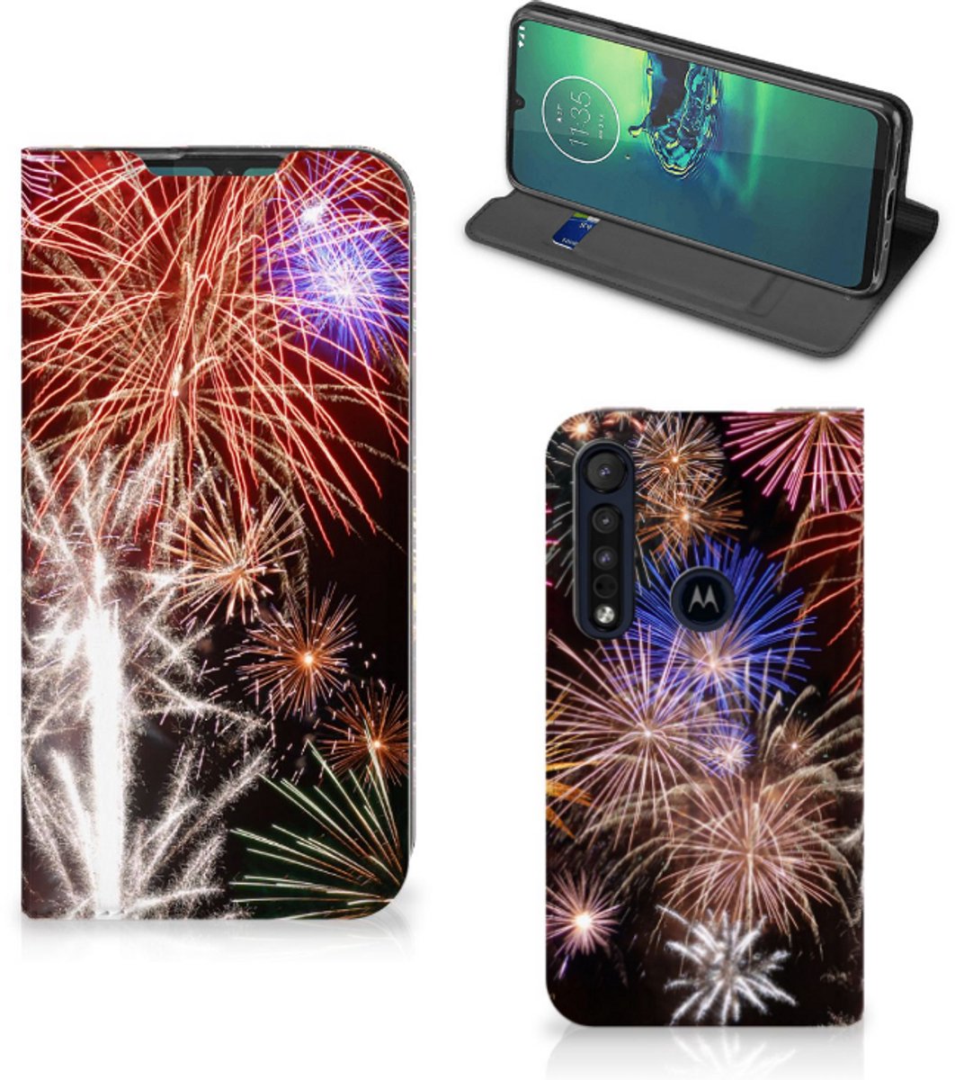 Motorola G8 Plus Hippe Standcase Vuurwerk