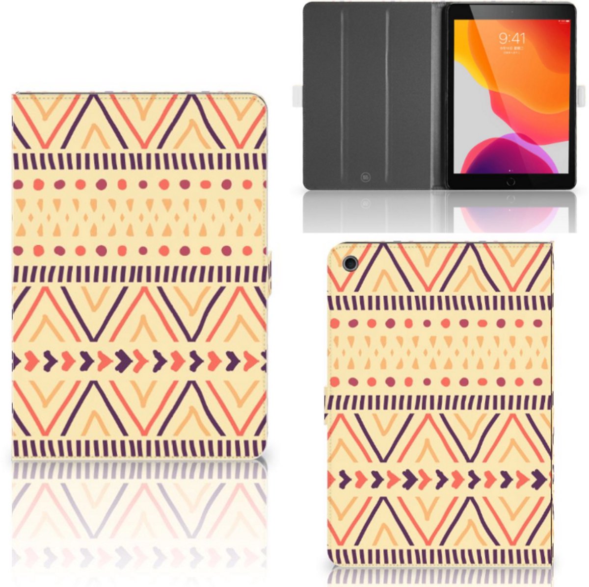 iPad 10.2 2019 | iPad 10.2 2020 | 10.2 2021 Tablet Hoes Aztec Yellow