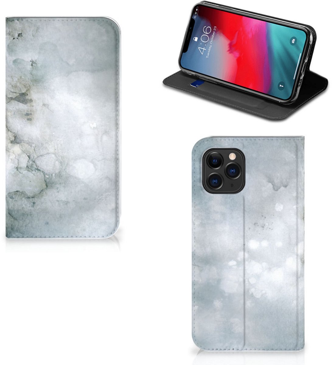 Standcase Hoesje voor Bookcase Apple iPhone 11 Pro Painting Grey