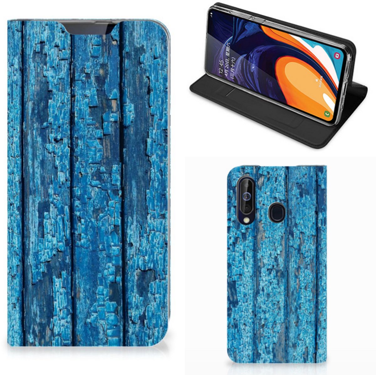Samsung Galaxy A60 Book Wallet Case Wood Blue
